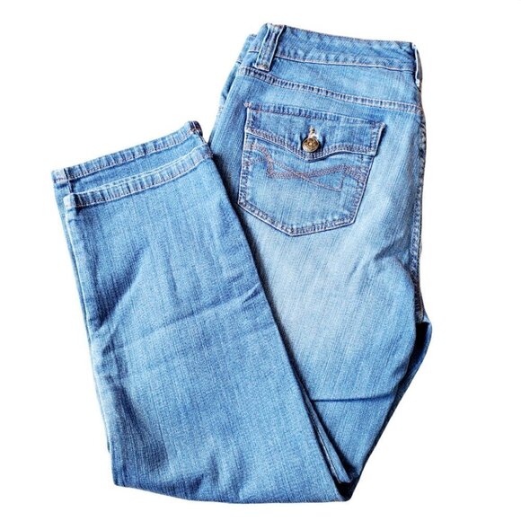 NINE West Vintage America Jeans size 10 Blue Crop Classic Rise Denim - Picture 6 of 8